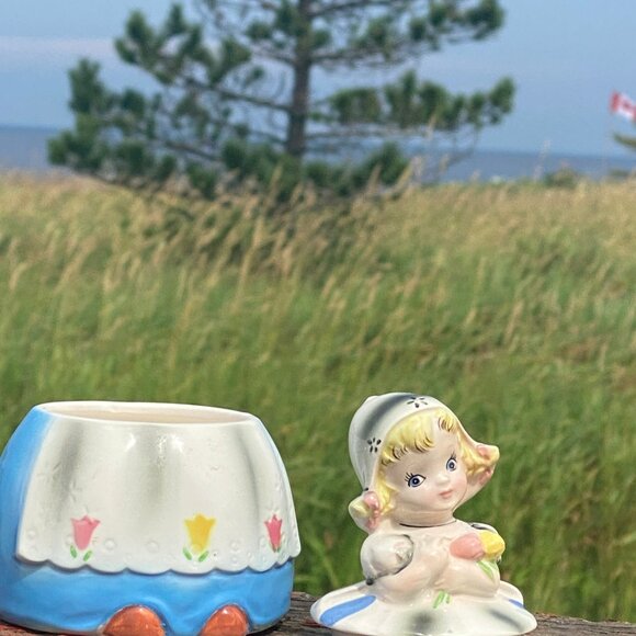 Lefton  little Dutch girl Jar sugar jam  Jelly Jar Jam Jars Collectible  Jar - Picture 2 of 10